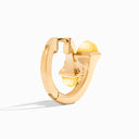18K Yellow Gold Diamond Huggie Earrings