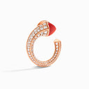 Cleo Venus Diamond Stud Earrings Rose Gold White Agate