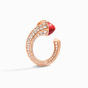 Cleo Venus Diamond Stud Earrings Rose Gold White Agate