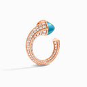 Cleo Venus Diamond Stud Earrings Rose Gold White Agate