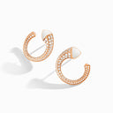 Cleo Venus Diamond Stud Earrings Rose Gold White Agate