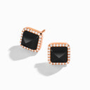 Cleo Diamond Stud Pyramid Earrings Rose Gold Pink Coral