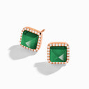Cleo Diamond Stud Pyramid Earrings Rose Gold Pink Coral