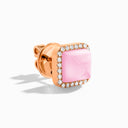 Cleo Diamond Stud Pyramid Earrings Rose Gold Pink Coral