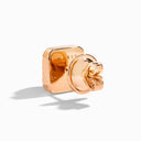 Cleo Diamond Stud Pyramid Earrings Rose Gold Pink Coral