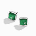 Small White Gold Diamond Pyramid Stud Earrings