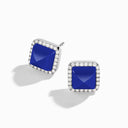 Small White Gold Diamond Pyramid Stud Earrings