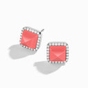 Small White Gold Diamond Pyramid Stud Earrings