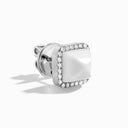 Small White Gold Diamond Pyramid Stud Earrings