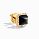 18K Gold Diamond Stud Pyramid Earrings