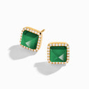 18K Gold Diamond Stud Pyramid Earrings