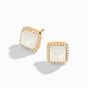 18K Gold Diamond Stud Pyramid Earrings