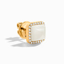 18K Gold Diamond Stud Pyramid Earrings