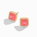 18K Gold Diamond Stud Pyramid Earrings