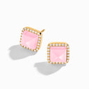 18K Gold Diamond Stud Pyramid Earrings