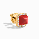 18K Gold Diamond Stud Pyramid Earrings