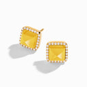 18K Gold Diamond Stud Pyramid Earrings
