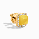 18K Gold Diamond Stud Pyramid Earrings