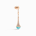 Cleo Rev Diamond Long Drop Earrings Rose Gold Green Agate
