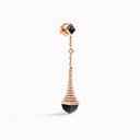Cleo Rev Diamond Long Drop Earrings Rose Gold Green Agate