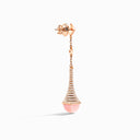 Cleo Rev Diamond Long Drop Earrings Rose Gold Green Agate