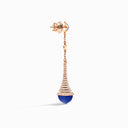 Cleo Rev Diamond Long Drop Earrings Rose Gold Green Agate