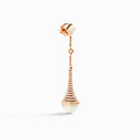 Cleo Rev Diamond Long Drop Earrings Rose Gold Green Agate