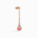 Cleo Rev Diamond Long Drop Earrings Rose Gold Green Agate