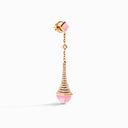 Cleo Rev Diamond Long Drop Earrings Rose Gold Green Agate