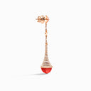 Cleo Rev Diamond Long Drop Earrings Rose Gold Green Agate