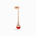 Cleo Rev Diamond Long Drop Earrings Rose Gold Green Agate