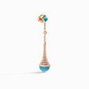Cleo Rev Diamond Long Drop Earrings Rose Gold Green Agate