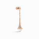 Cleo Rev Diamond Long Drop Earrings Rose Gold Green Agate