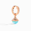 Mini Rev Diamond Drop Earrings Rose Gold Pink Coral
