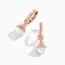 Mini Rev Diamond Drop Earrings Rose Gold Pink Coral