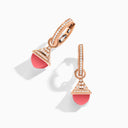 Mini Rev Diamond Drop Earrings Rose Gold Pink Coral