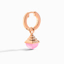 Mini Rev Diamond Drop Earrings Rose Gold Pink Coral