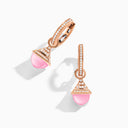 Mini Rev Diamond Drop Earrings Rose Gold Pink Coral
