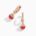 Mini Rev Diamond Drop Earrings Rose Gold Pink Coral