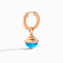 Mini Rev Diamond Drop Earrings Rose Gold Pink Coral