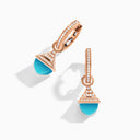 Mini Rev Diamond Drop Earrings Rose Gold Pink Coral