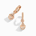 Cleo Rev Mini Full Diamond Drop Earrings Rose Gold Diamond