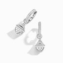 Cleo Rev Mini Full Diamond Drop Earrings White Gold Diamond