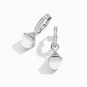 Cleo Rev Midi Diamond Drop Earrings White Gold Yellow Quartzite