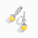 Cleo Rev Midi Diamond Drop Earrings White Gold Yellow Quartzite