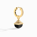 Cleo Rev Midi Diamond Drop Earrings Yellow Gold Pink Coral