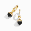 Cleo Rev Midi Diamond Drop Earrings Yellow Gold Pink Coral