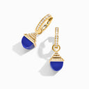 Cleo Rev Midi Diamond Drop Earrings Yellow Gold Pink Coral