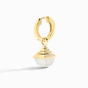 Cleo Rev Midi Diamond Drop Earrings Yellow Gold Pink Coral