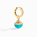 Cleo Rev Midi Diamond Drop Earrings Yellow Gold Pink Coral